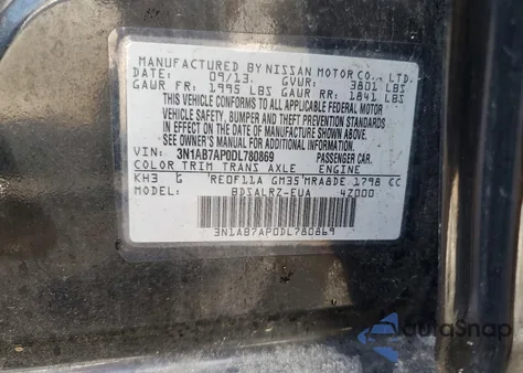 2013 Nissan Sentra S from USA, damaged, VIN 3N1AB7AP0DL780869